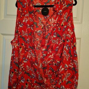 Sleeveless floral shirt